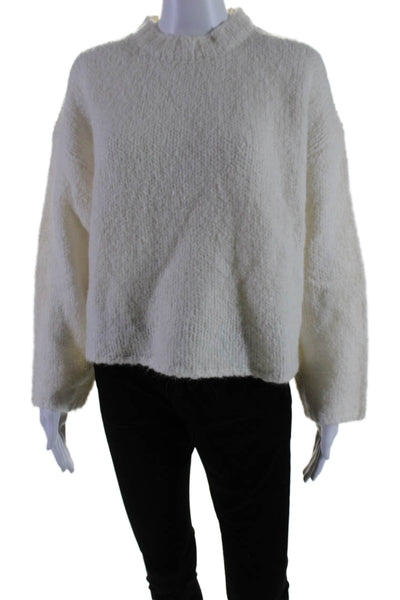 3.1 Phillip Lim Womens White Crew Neck Long Sleeve Pullover Sweater Top Size XS