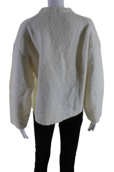 3.1 Phillip Lim Womens White Crew Neck Long Sleeve Pullover Sweater Top Size XS