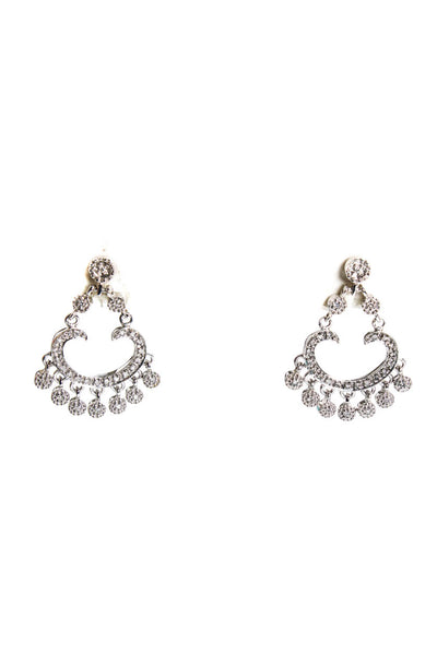 Designer Womens 14K White Gold Diamond Chandelier Earrings 6.7g