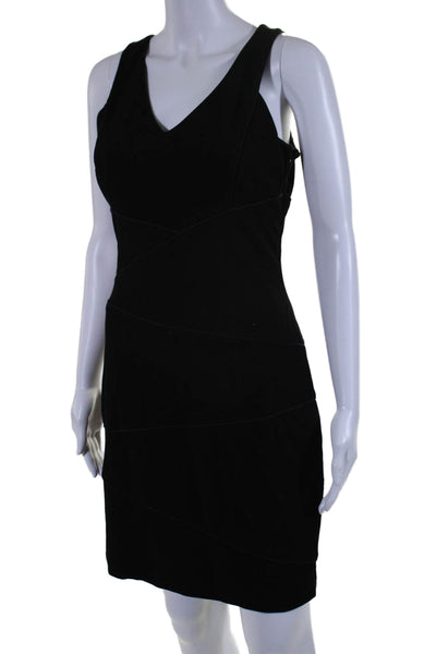 Cynthia Steffe Womens V Neck Sleeveless Bodycon Dress Black Size 4