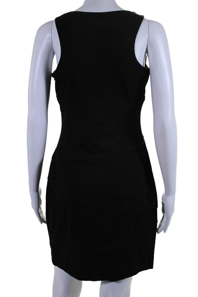 Cynthia Steffe Womens V Neck Sleeveless Bodycon Dress Black Size 4