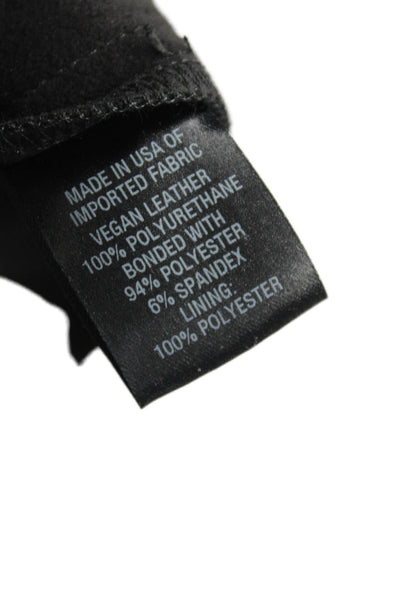 Drew Womens Vegan Leather Scoop Neck Sleeveless Blouse Black Size L