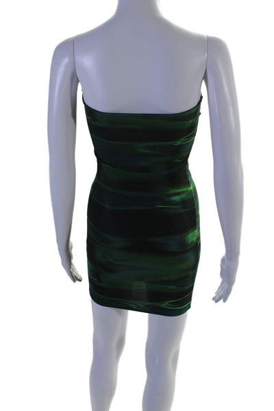 White Fox Womens Side Zip Strapless Mesh Mini Sexy Dress Green Size Extra Small