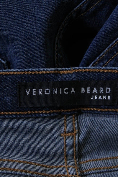 Veronica Beard Womens Cotton Bootcut Dark Wash Distressed Jeans Blue Size 27