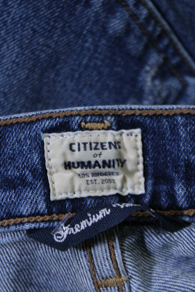 Citizens of Humanity Womens Cotton Flared Bottom Zip Button Jeans Blue Size 29