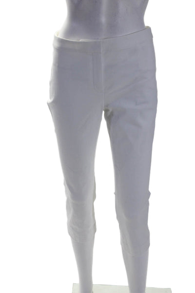 Theory Womens Cotton Mid Rise Straight Leg Cropped Pants White Size 00