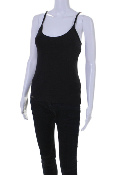 La Perla Women's Scoop Neck Spaghetti Straps Tank Top Black Size XS