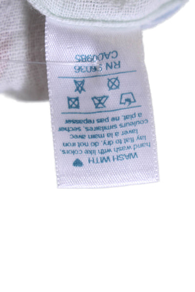 Eberjey Womens Crochet Trim Long Sleeves A Line Dress Mint Green White Size Smal