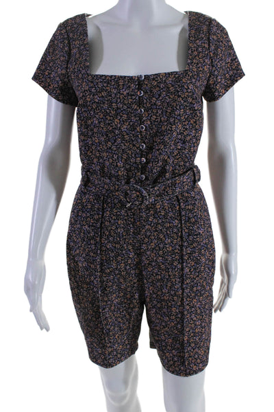 SIMKHAI Womens Nicky Floral Jumpsuit Purple Size 4 13074548