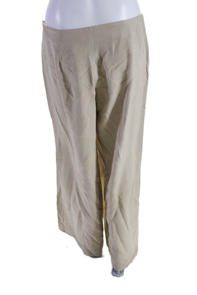 Ralph Lauren Collection Women's Flat Front Wide Leg Dress Pants Beige Size 8