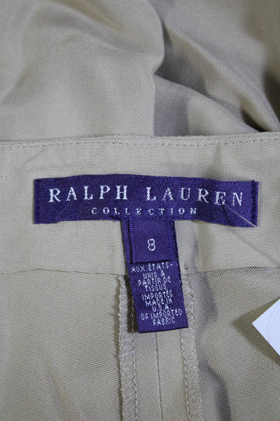 Ralph Lauren Collection Women's Flat Front Wide Leg Dress Pants Beige Size 8