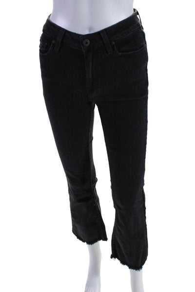 Paige Women's High Waist Five Pockets Bootcut Denim Pants Black Size 25