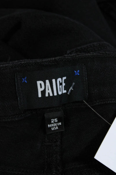 Paige Women's High Waist Five Pockets Bootcut Denim Pants Black Size 25