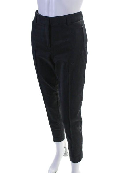 Akris Punto Womens Mid Rise Pleated Tapered Zip Pocket Trousers Black Size 32"