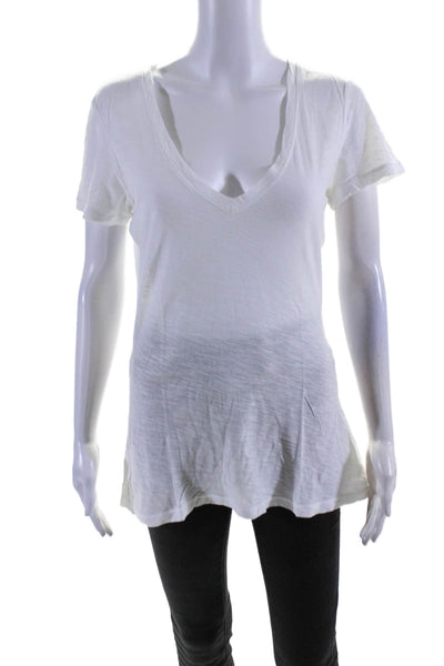 Standard James Perse Women's V-Neck Short Sleeves Basic T-Shirt White Size 3