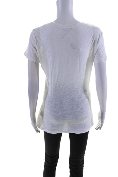 Standard James Perse Women's V-Neck Short Sleeves Basic T-Shirt White Size 3