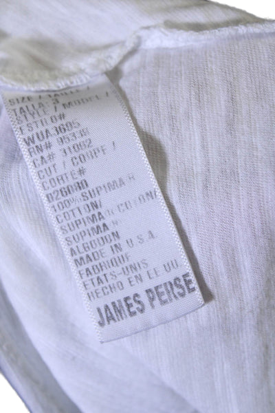 Standard James Perse Women's V-Neck Short Sleeves Basic T-Shirt White Size 3