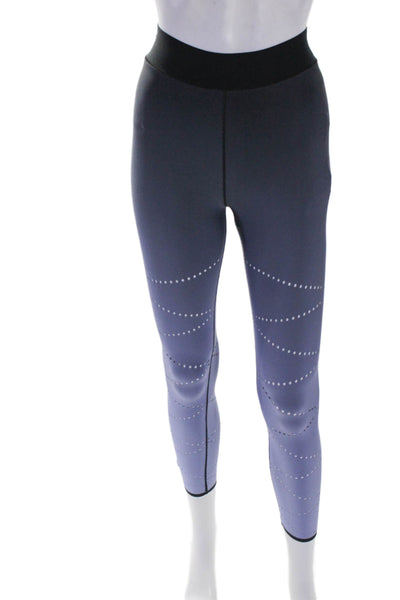 Ultracor Womens High Rise Pull On Athletic Leggings Blue Black Ombre Size Small