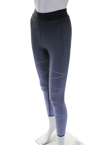 Ultracor Womens High Rise Pull On Athletic Leggings Blue Black Ombre Size Small