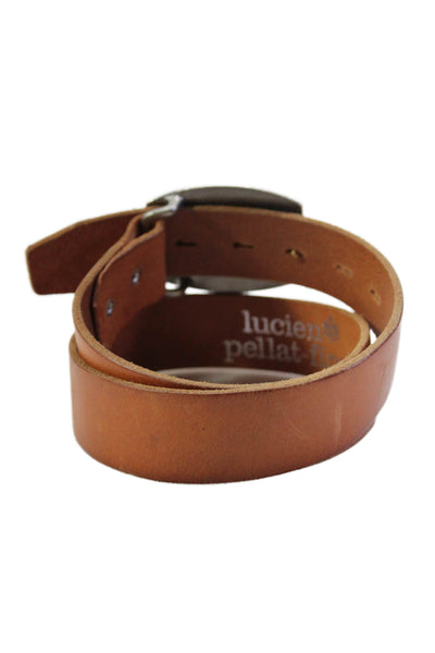 Lucien Pellat-Finet Womens Brown Leather Push Lock Buckle Belt Size 34