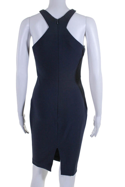 Likely Womens Navy Crisscross Halter Neck Sleeveless Bodycon Dress Size 2