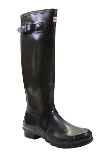 Hunter Womens Knee High Rubber Rain Boots Brown Size 8