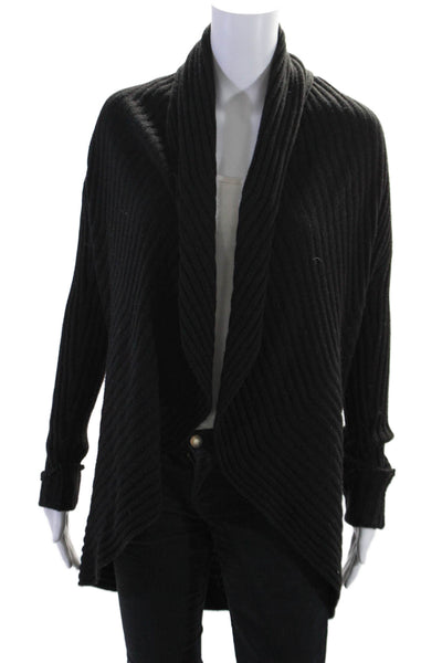 Autumn Cashmere Womens Cashmere Blend Open Front Cardigan Sweater Black Size M