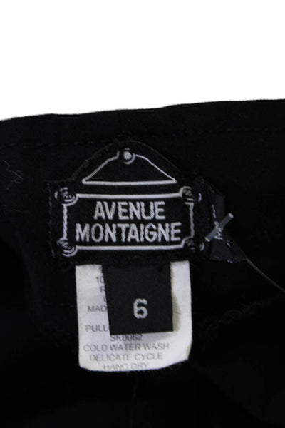 Avenue Montaigne Womens Stretch Flat Front Mid-Rise Ankle Leggings Black Size 6