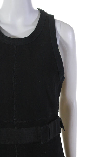 Prada Womens Black Wool Bow Front Detail Crew Neck Sleeveless Blouse Top Size 46