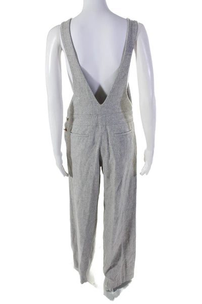 Larsen Gray Womens Square Neck Sleeveless Wide Leg Jumpsuit Gray Size XS