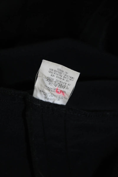 Theory Womens Elastic Waist Leather Detail Slim Fit Pants Black Size S