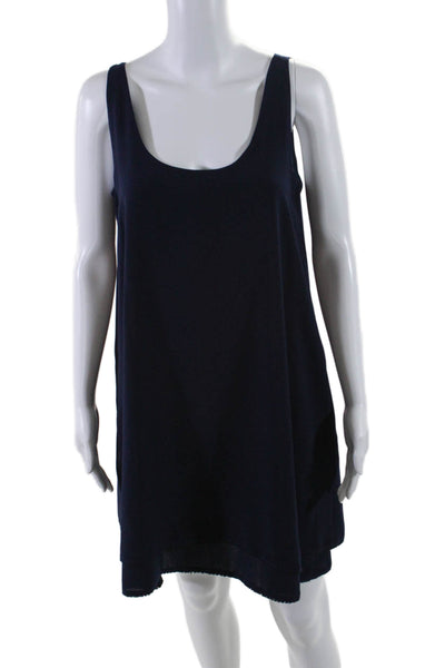 Rachel Rachel Roy Womens Two Pocket Scoop Neck Sleeveless Mini Dress Navy Size M