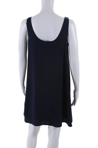 Rachel Rachel Roy Womens Two Pocket Scoop Neck Sleeveless Mini Dress Navy Size M