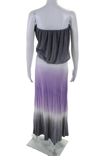 Young Fabulous & Broke Womens Square Neck Ombre Long Maxi Dress Purple Size S