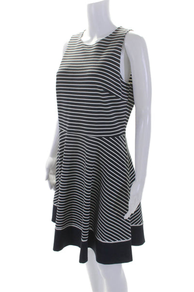 Kate Spade New York Womens Striped Sleeveless A Line Dress Blue Size 8