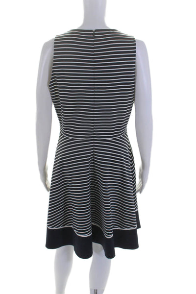 Kate Spade New York Womens Striped Sleeveless A Line Dress Blue Size 8