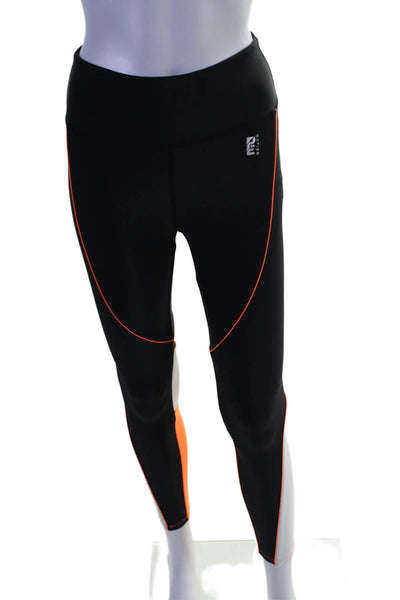 PE Nation Womens Pull On High Rise Leggings Black Orange Size Extra Small