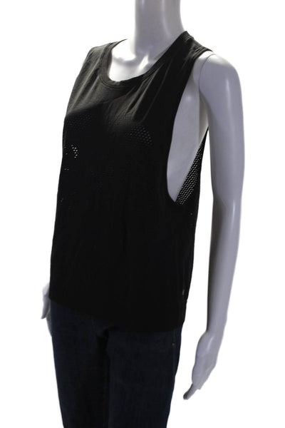 Lululemon Women Round Neck Sleeveless Perforated Tank Top Black Size S