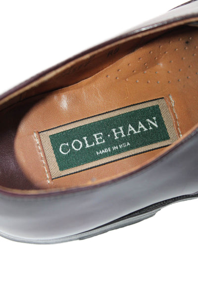 Cole Haan Mens Leather Cap Toe Lace-Up Tied Slip-On Loafers Brown Size 9.5