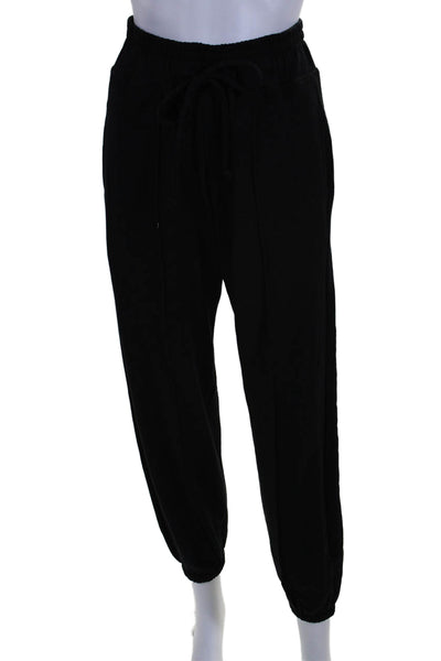 Year Of Ours Womens Cotton Lined Cuff Bottom Drawstring Sweatpants Black Size XS