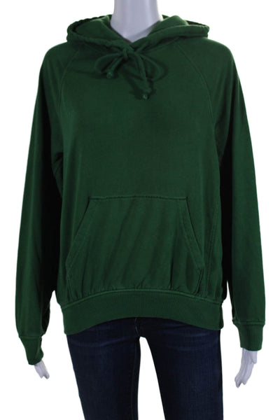 Madewell Womens Cotton Long Sleeve Drawstring Pullover Hoodie Green Size XS