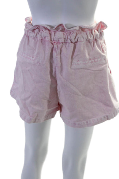 Something Navy Womens Cotton Drawstring Waist Paper Bag Denim Shorts Pink Size M