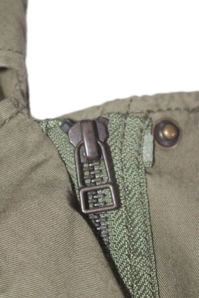 Lily Aldridge For Velvet Womens Cotton Collared Zip Up Cargo Jacket Green Size S