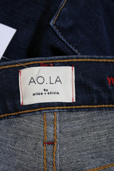 Alice + Olivia Womens Cotton Zip Button Skinny Leg Denim Jeans Blue Size EUR 28