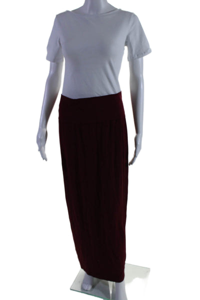 Eileen Fisher Womens Elastic Waistband Jersey Bodycon Long Skirt Red Size S