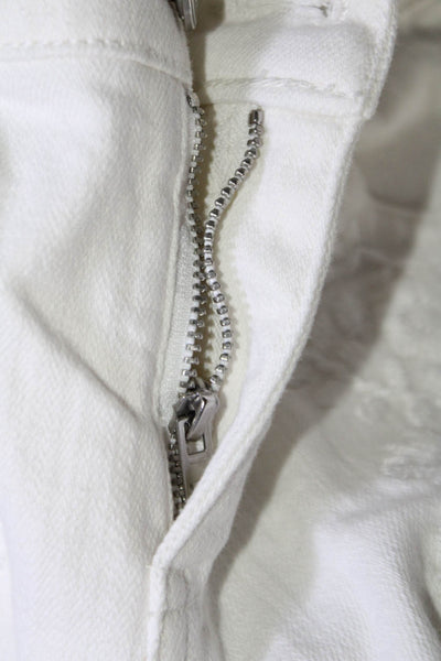 Pilcro and the Letterpress Anthropologie Womens White Embroidered Jeans Size 25