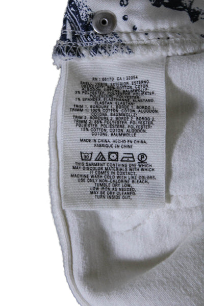 Pilcro and the Letterpress Anthropologie Womens White Embroidered Jeans Size 25