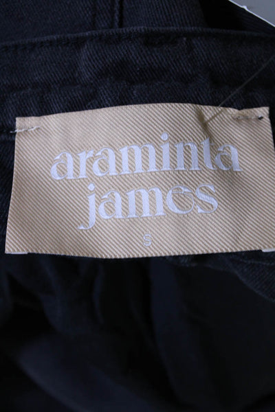 Araminta James Womens Faded Black High Front Slit Midi Denim Skirt Size S