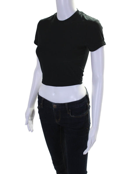 Kith Women's Round Neck Short Sleeves Cropped T-Shirt  Black Size S