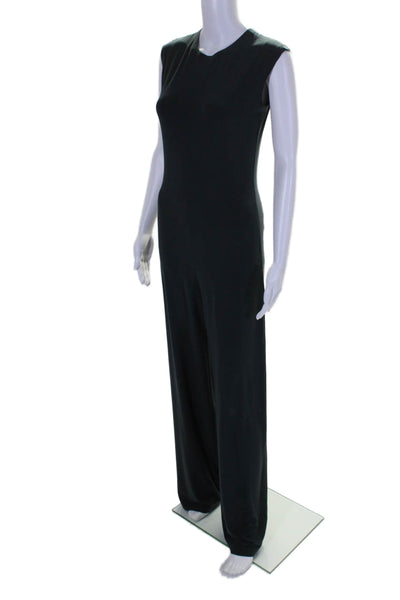 Norma Kamali Women's Round Neck Sleeveless Straight Leg Jumpsuit Gray Size S